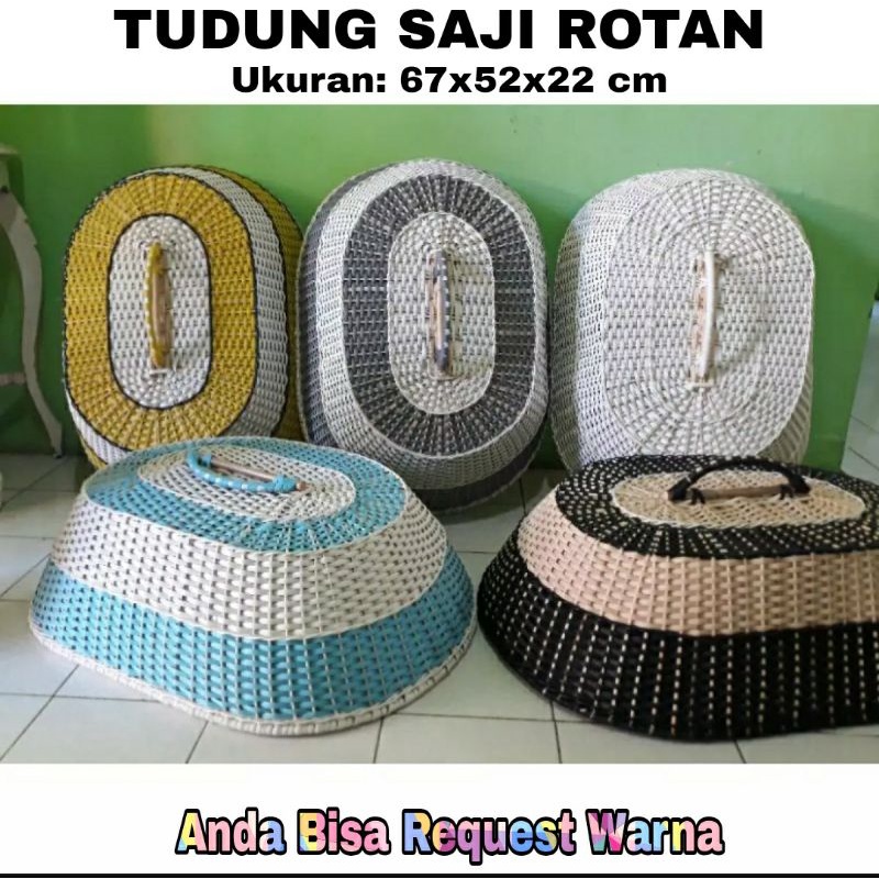 Tudung Saji Rotan Bahan Sintesis Ukuran Besar