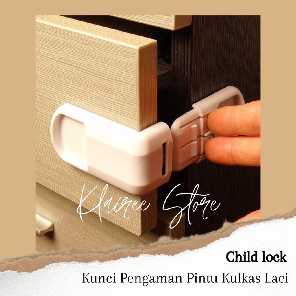 KUNCI PENGAMAN PINTU KULKAS RAK LEMARI PENGUNCI TAMBAHAN CHILDLOCk