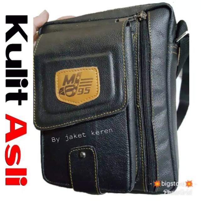 💥 TAS Selempang Pria kulit asli SLEMPANG keren model kekinian batam branded non import