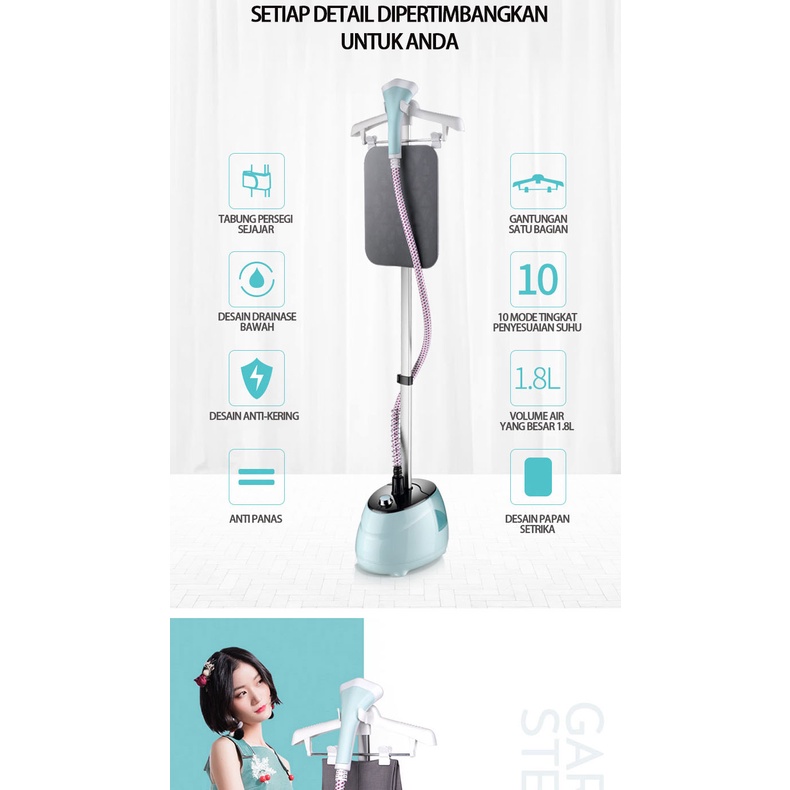 Setrika Uap Genggam Fungsional/Steam Iron Mesin Setrika Pakaian Uap dengan Genggam Besi 2 in 1