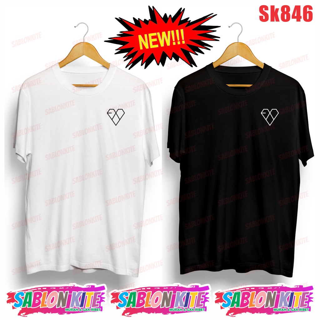 MURAH!!! KAOS EXO LOVE LOGO KECIL SK846 UNISEX COMBED 30S