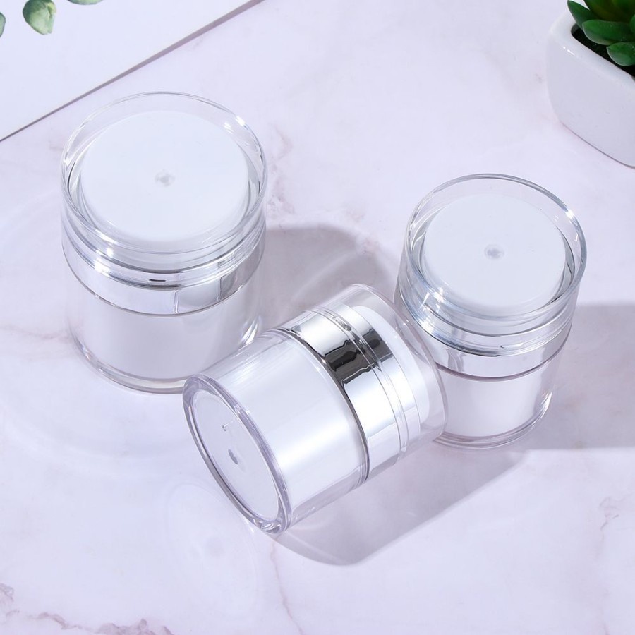 cream jar vacuum bottle - botol penyimpanan krim muka