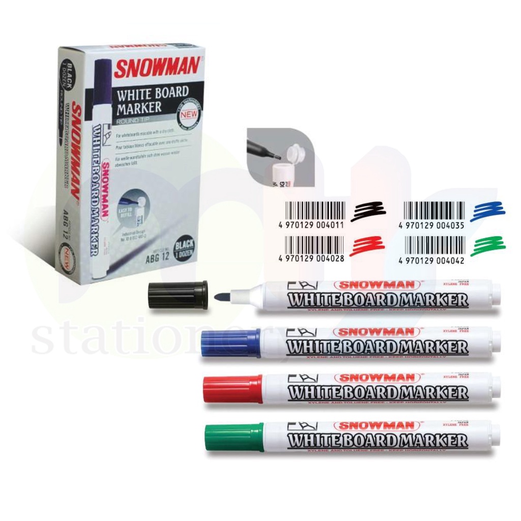 

SOS Spidol Whiteboard Snowman ABG-12 / Spidol Hapus / Spidol Papan Tulis