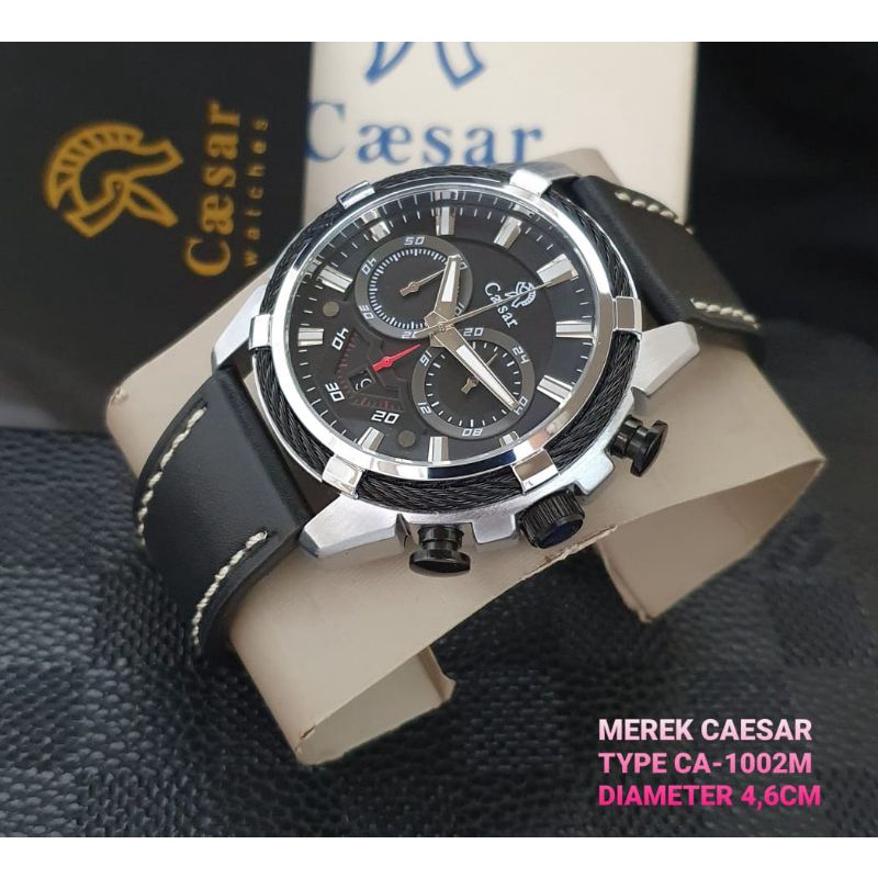 JAM TANGAN CAESAR PRIA CA-1002M STRAP LEATHER ORIGINAL