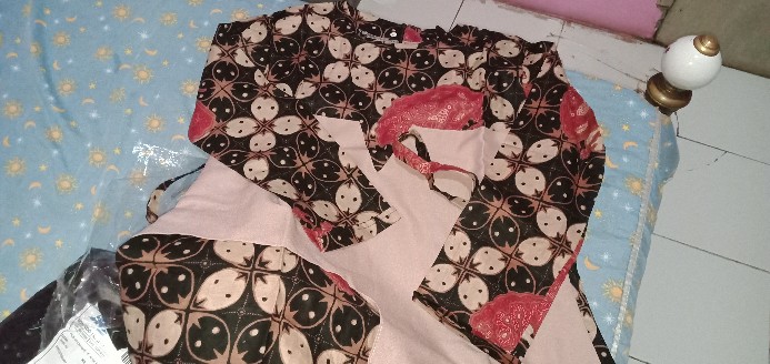 Tey-17 Batik Wanita Asj Sa Hrb026 Kenongo Kemeja Tosca Pendek