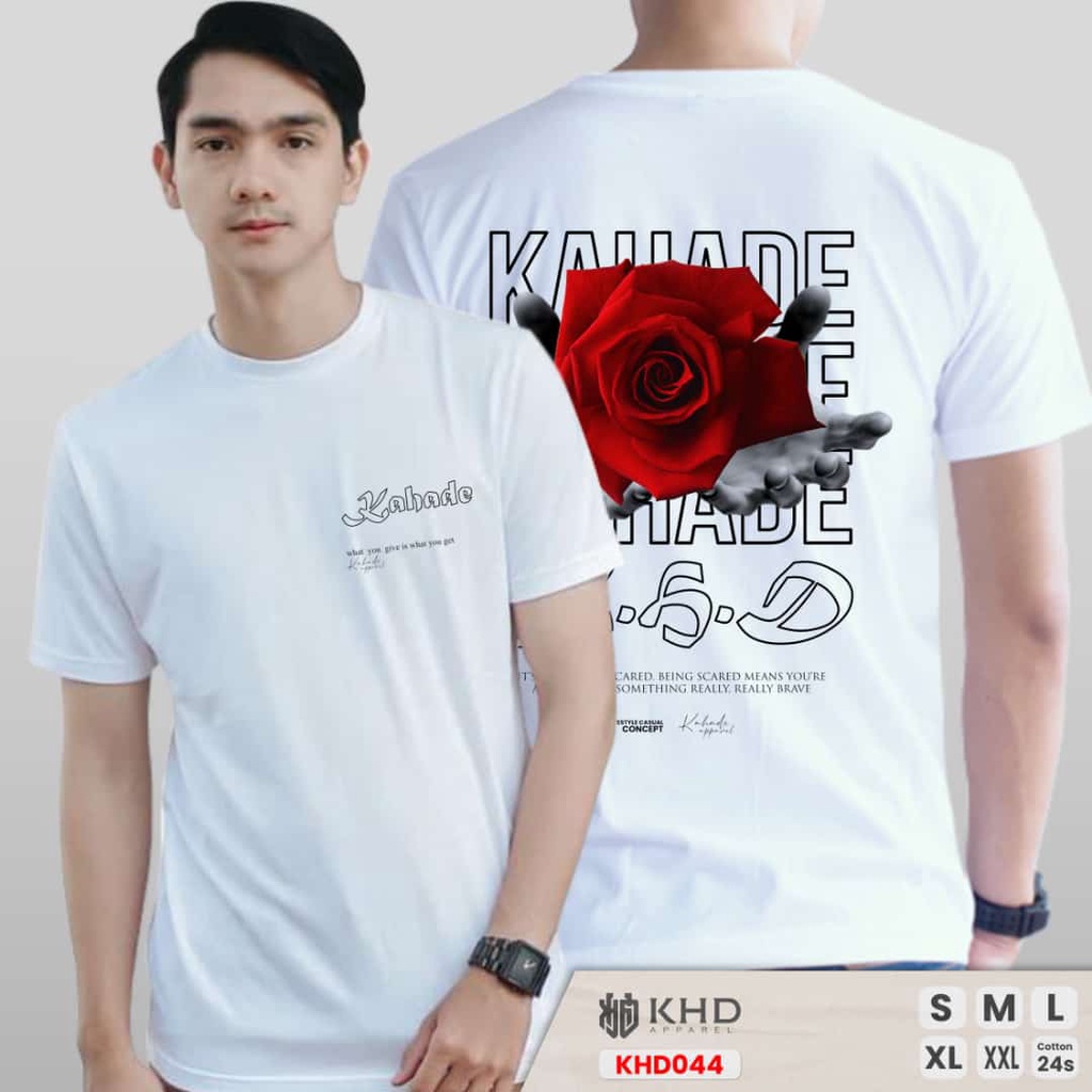 Kaos Distro Pria / Kaos Distro Original / Kaos Pria / Kaos Wanita / T-Shirt Kaos MOTIF BUNGA MAWAR