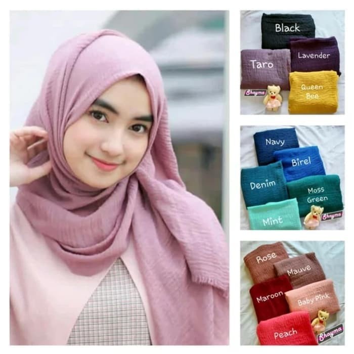 PASHMINA- JILBAB PASHMINA CRINKLE REDROSE ORIGINAL -PASHMINA.