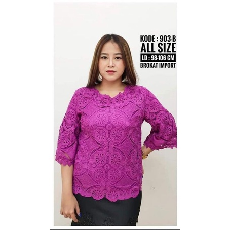 Atasan brokat viral import motif bunga cantik lengan terompet