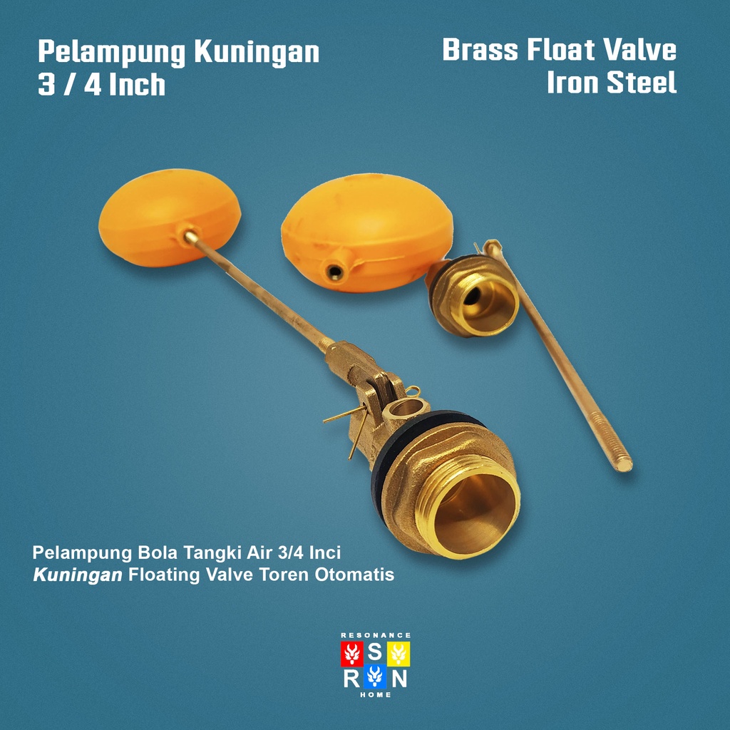 Pelampung Bola Tangki Air 3/4 Inci Kuningan l Floating Valve Toren Otomatis Resonance Home