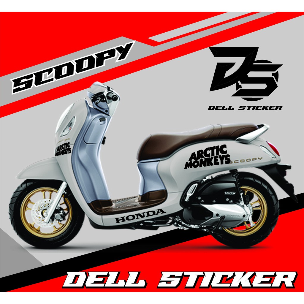 Stiker scoopy ARTIC MONKEYS Stikcker Scoopy terbaru Cutting sticker OPEN BO BACOT SUPREME VESPA PCX