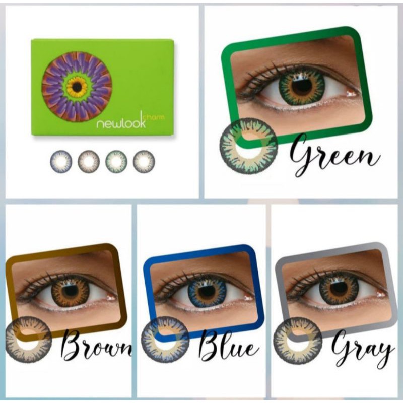 Softlens warna bulanan NEWLOOK CHARM/soflen warna bulanan newlook charm normal s/d -8.00