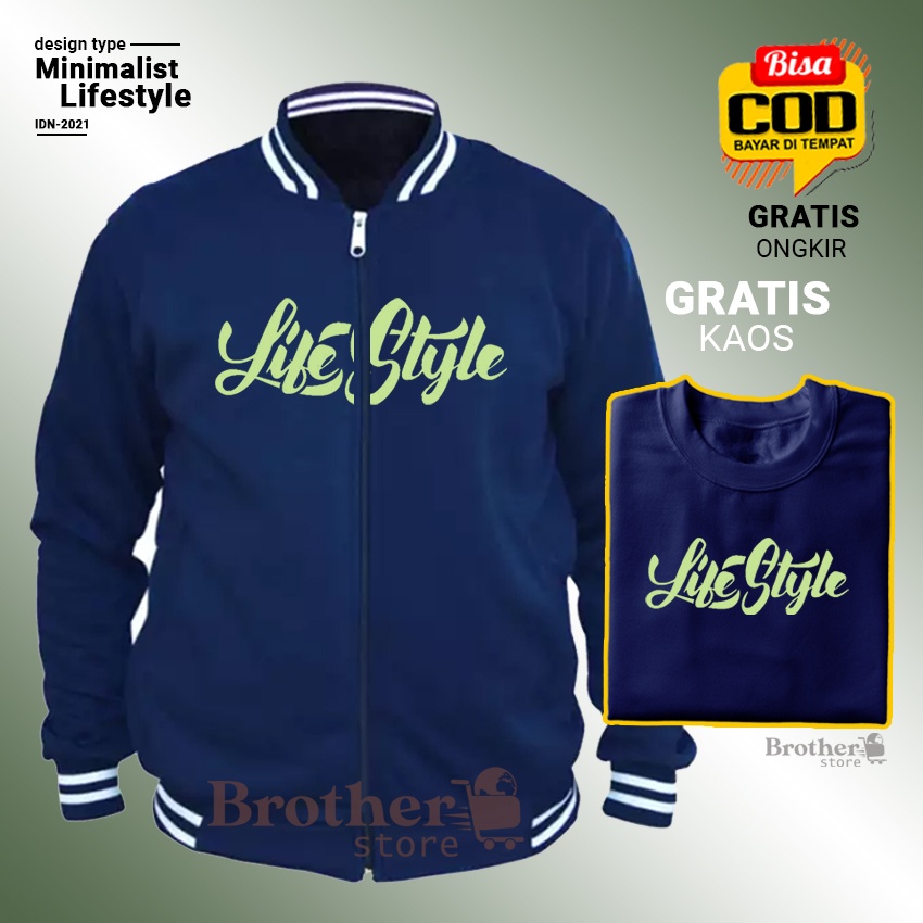 GRATIS KAOS !! (COD) - Brother Store Design Minimalist Lifestyle - Varsity Jaket - life style