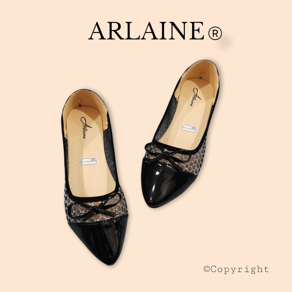 Arlaine Aneska sepatu flat shoes wanita / sepatu brukat / sepatu flat / flatshoes pita