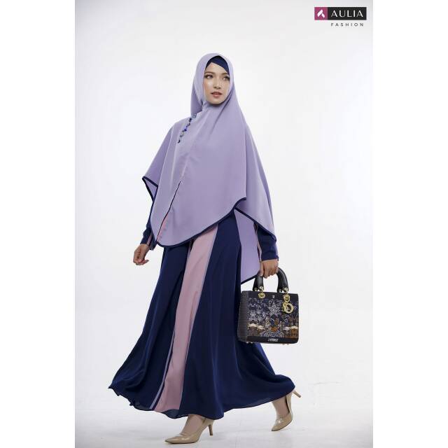 Aulia Fashion EMILY Navy Lilac Pink