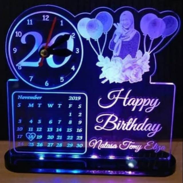 Jam Akrilik Custom Kado Ulangtahun