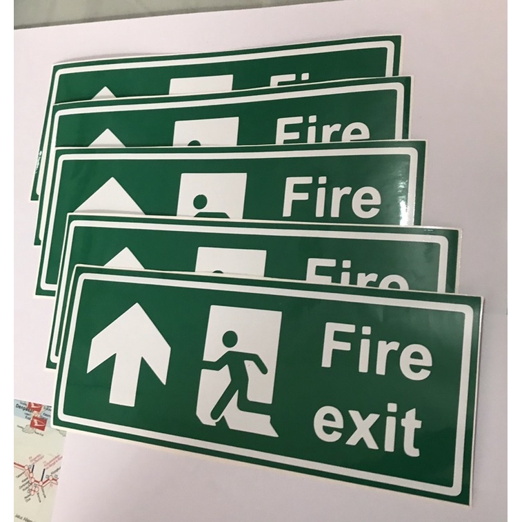 

Stiker sticker Fire exit kebakaran safety tangga gedung keselamatan evacuation evakuasi