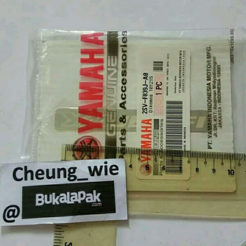 2SV-F839J-A0 Stiker - Sticker Logo YMJETF1 abu abu asli ori YGP 1bh