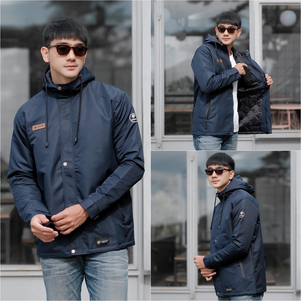 Jaket Windbreaker Parka Simple  Pria Tahan Angin Anti Air Taslan Hoodie Premium Waterproof