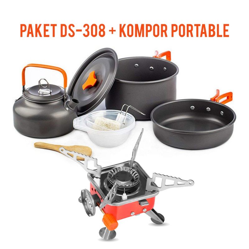 paket cooking set ds 308 dan kompor kotak