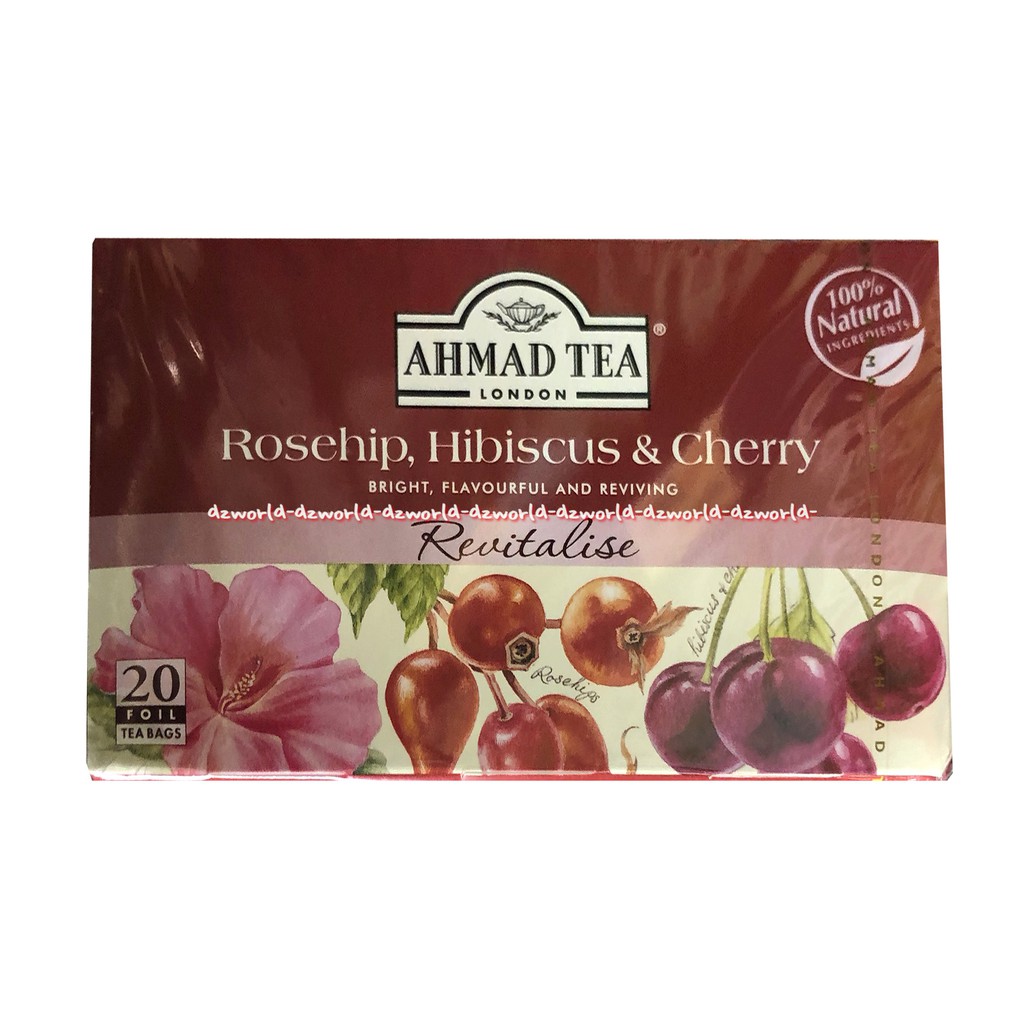 Ahmad Tea Fruit &amp; Herbs infuision Rosehip &amp; Hibiscus Cherry 20foil Teh Rasa Buah Ceri Mawar Ahmadtea Rose Ship