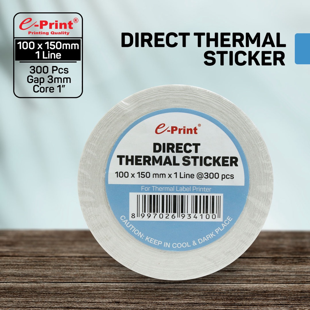 

Direct Thermal Sticker Label Barcode 100x150 mm isi 300pcs e-Print