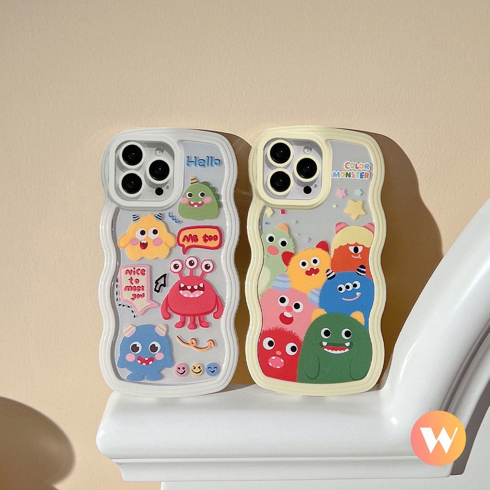 Soft Case TPU Motif Kartun Monster Untuk iPhone 11 7 8 6 6s 14 Plus XR 12 13 11 Pro MAX 14 Pro MAX X XS MAX SE 2020