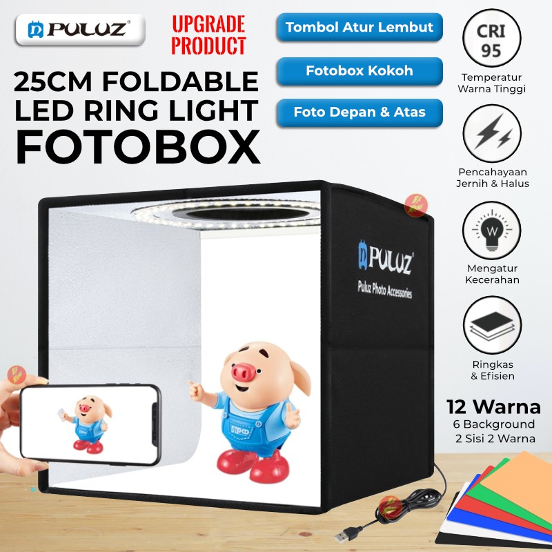 Jual PULUZ Foto Photo Light Box 25cm 96 LED Photobox FotoBox Mini Studio Shopee Indonesia