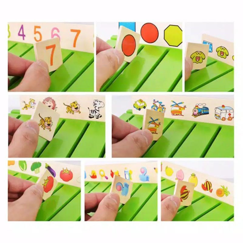 knowledge classification box puzzle montessori mainan anak bayi memory