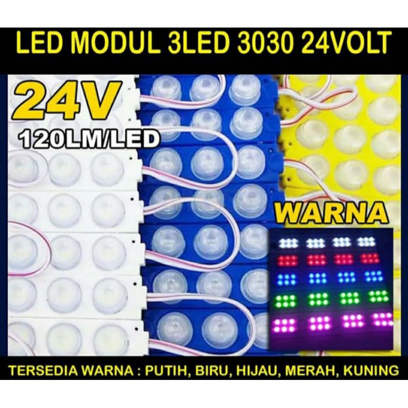 Sepasang Lampu Kolong 3 Mata Lensa 24V Waterproof