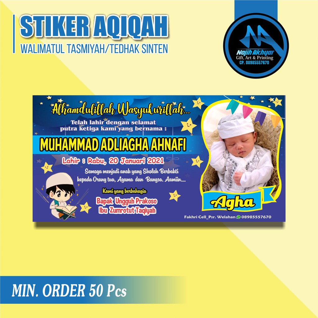 

Sticker Label Syukuran Kelahiran Aqiqah Foto