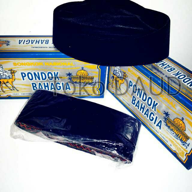 Peci Songkok Hitam Susun Kopiah Nasional Pondok Bahagia Susun VIP Polos Hitam Anti Air