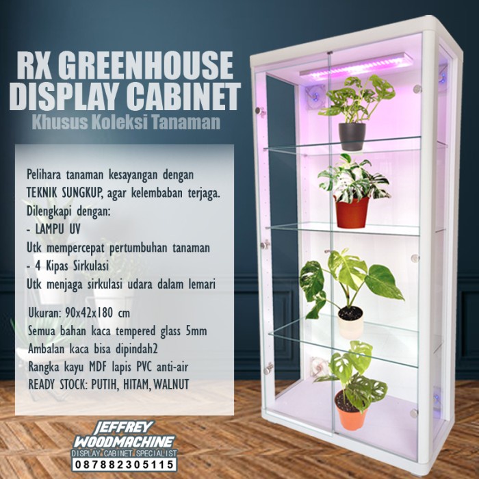 Rak Tanaman - Lemari Rak Sungkup Greenhouse Cabinet Tanaman Monstera Varigata Hias