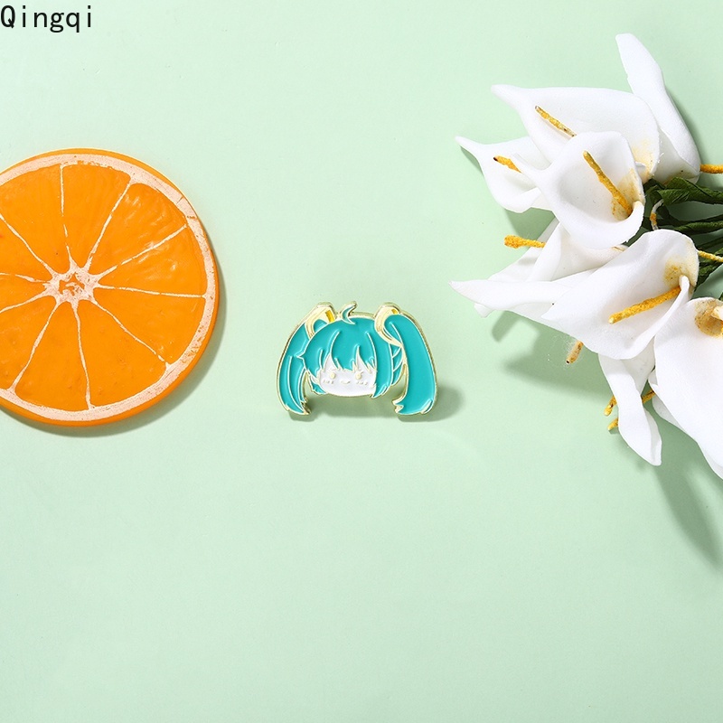 Bros Pin Enamel Desain Kartun Anime Penyanyi Ponytail Untuk Anak Perempuan