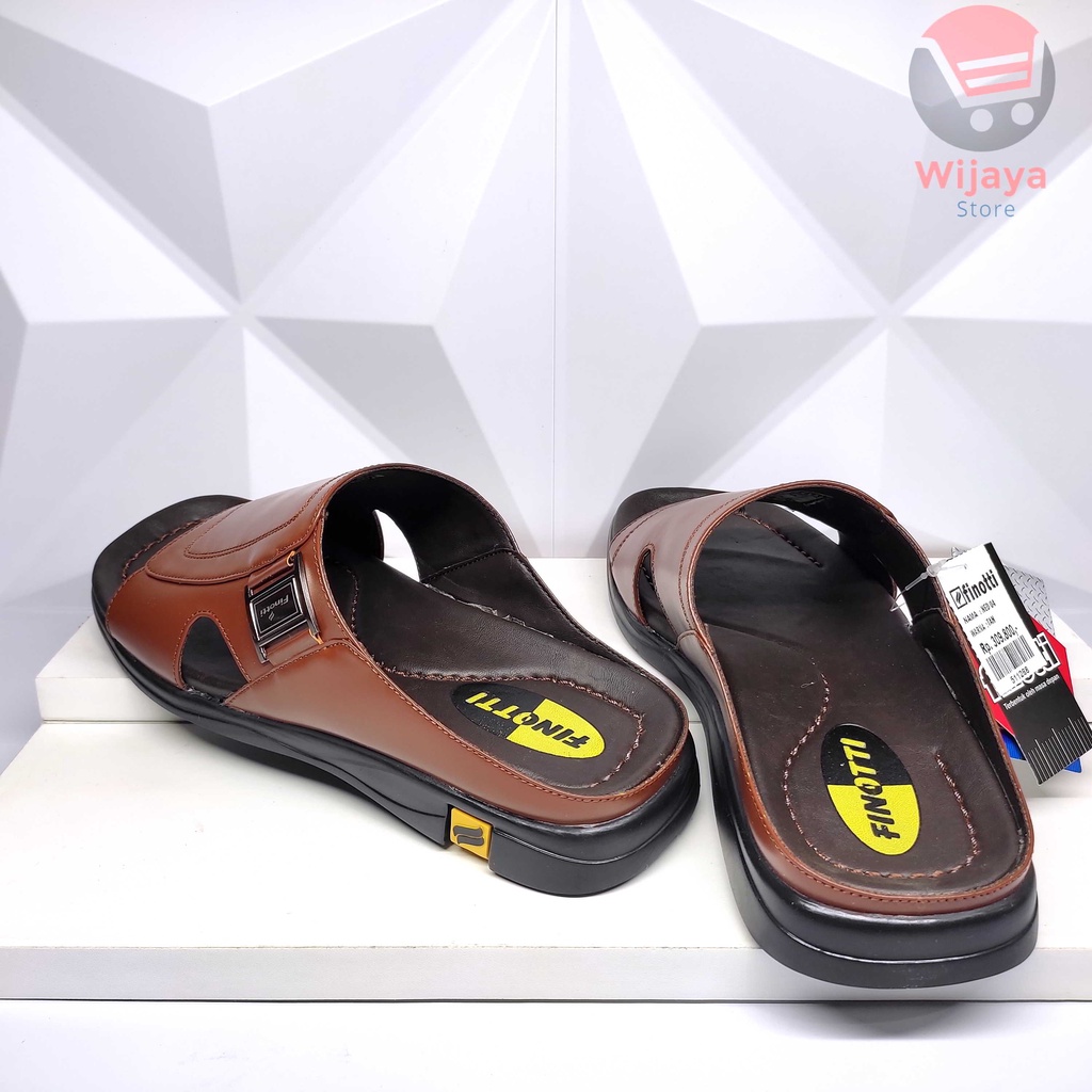 Finotti Ned 04 Sandal Pria Sendal Slop Kulit Asli Kasual Cowok Laki-Laki Original Finotti