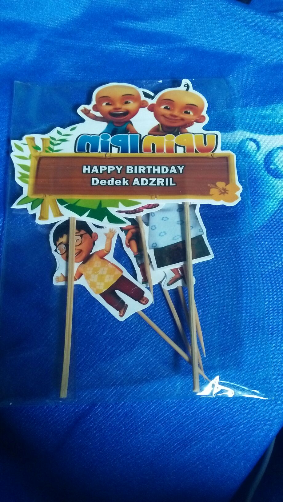Topper Cake/cupcake Tambah Nama, Hiasan Kue Ulang Tahun, Motif <br />upin Ipin