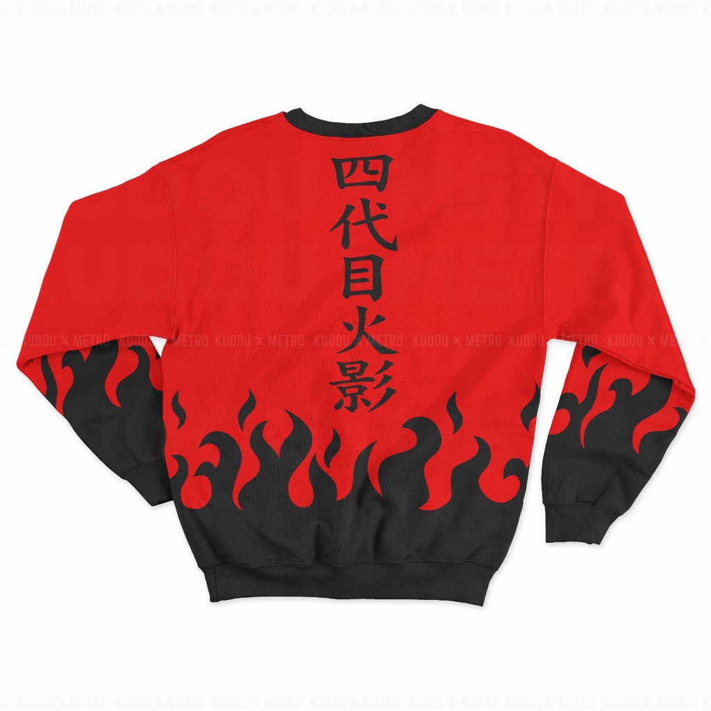 Crewneck Yondaime Fire Red Fullprint Anime Manga Naruto Premium Unisex