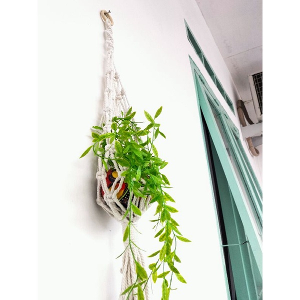 hiasan dinding pot gantung rajut