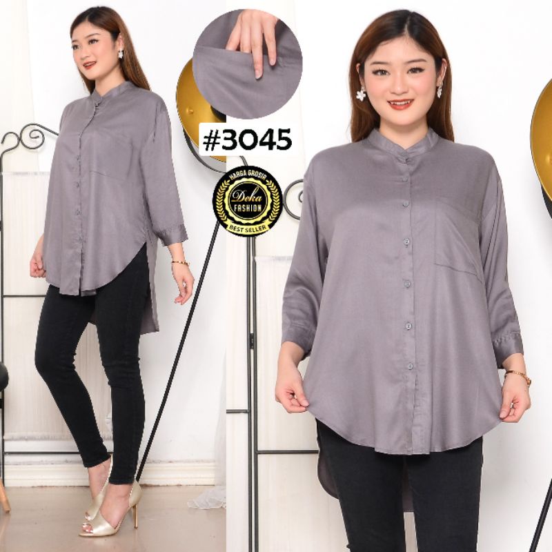 Kemeja wanita / Kemeja wanita botega katun twill 30s - 3045-Abu tua