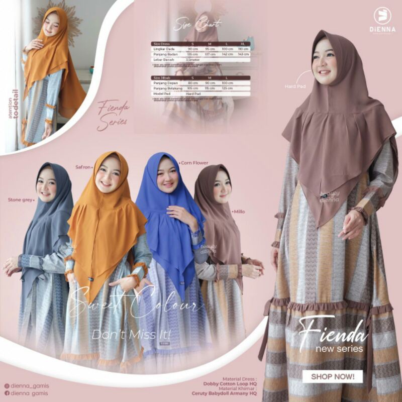 FIENDA SERIES BY DIENNA - SET GAMIS SYARI ORIGINAL 100%