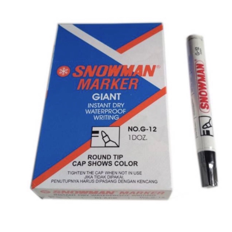 

[12 pcs] spidol snowman / spidol snowman g12 / pw1a
