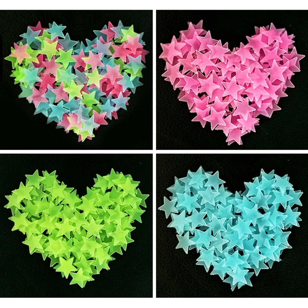 Hot Sale/50Pcs Stiker Dinding Bintang Bercahaya/Stiker Dinding Bintang Neon Glow In The Dark/Dekorasi Bercahaya Plafon Untuk Kamar Anakdekorasirumah