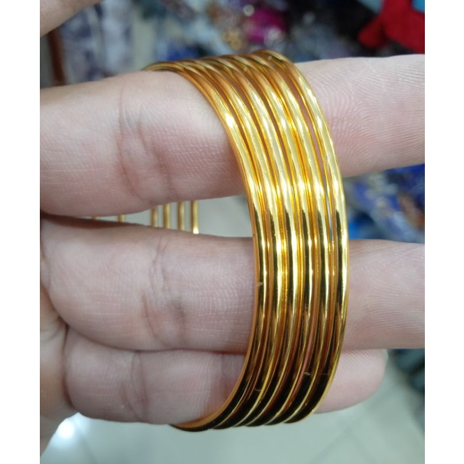 .Gelang keroncong xuping wanita berlapis emas isi 6pcs.