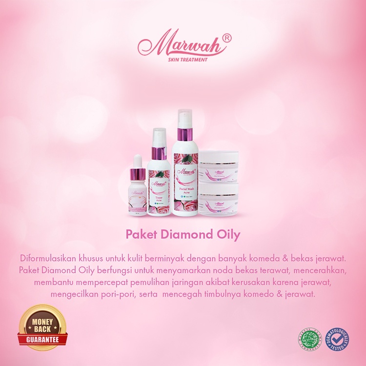 Marwah Skincare Diamond Oily Paket Anti Berminyak, Jerawat dan Beruntusan-1