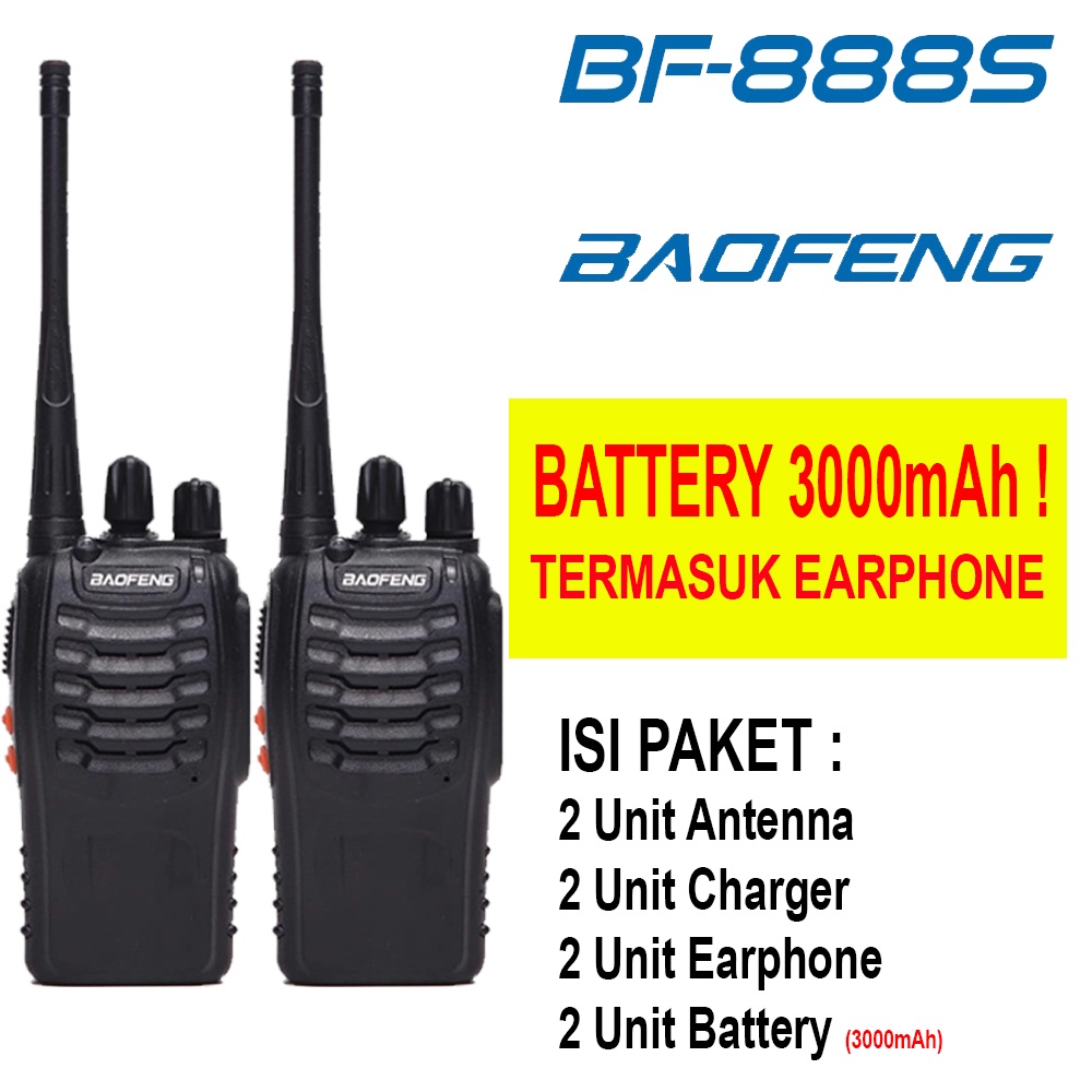 HT BF888s Radio Jarak Jauh Handy Talky Walky Talky UHF Jarak  + Earset 2 Unit