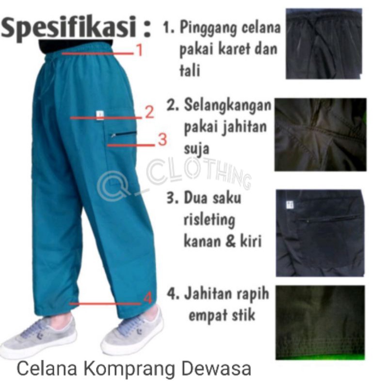 Celana Sirwal Panjang | Komprang | Pangsi Dewasa Size M L XL XXL XXXL