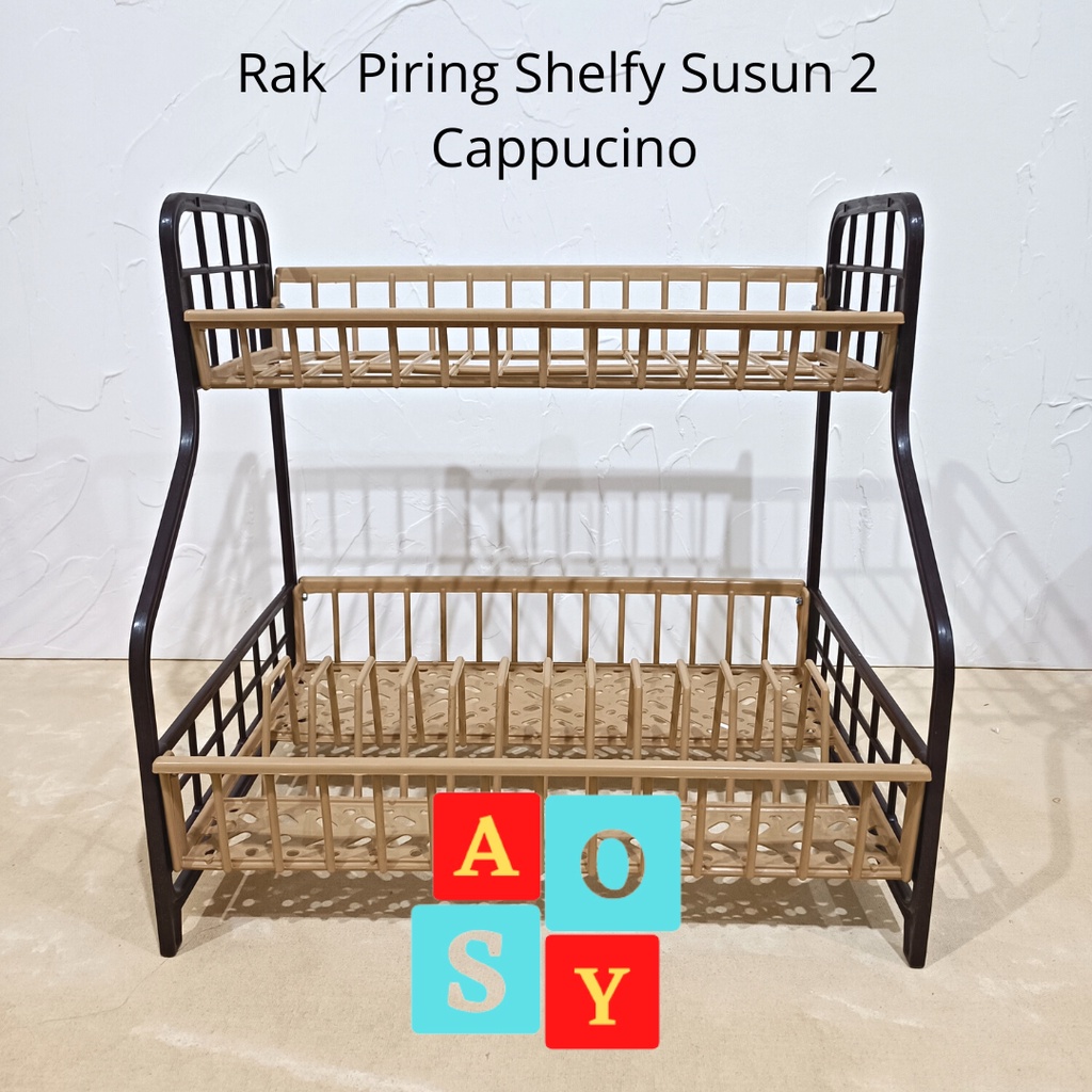 Rak Piring Plastik Susun 2 Coklat/Rak Pengering Piring / Dish Dryer/Rak Piring Plastik Murah/RAK PIR