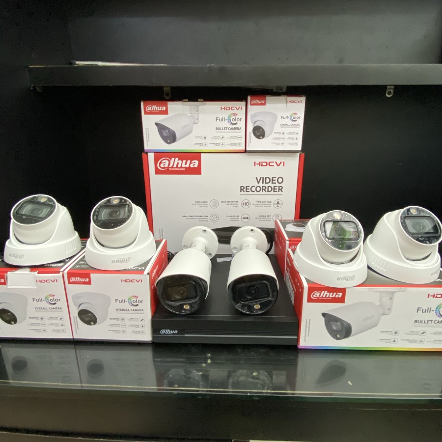 PAKET CCTV DAHUA COLORVU 2MP AUDIO 8 CHANNEL 6 KAMERA KOMPLIT