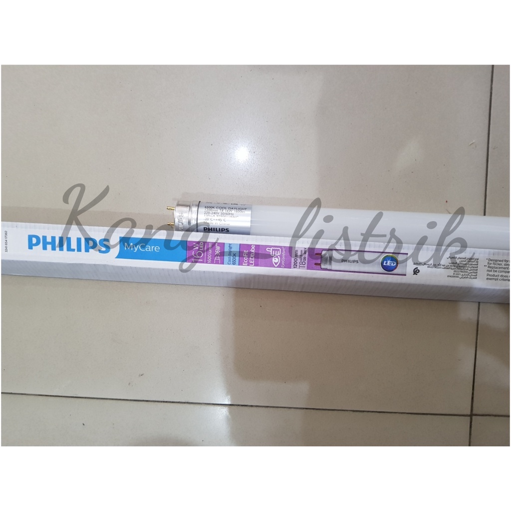 Lampu LED Tube / Lampu TL T8 PHILIPS ECOFIT 16W 1200mm 1DUS = 20pcs