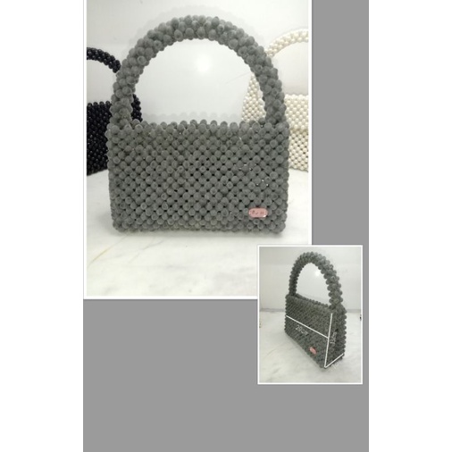 Beads Bag / Tas Mute / Tas Manik / Tas Mutiara . Mote beludru ( Muat Hp )