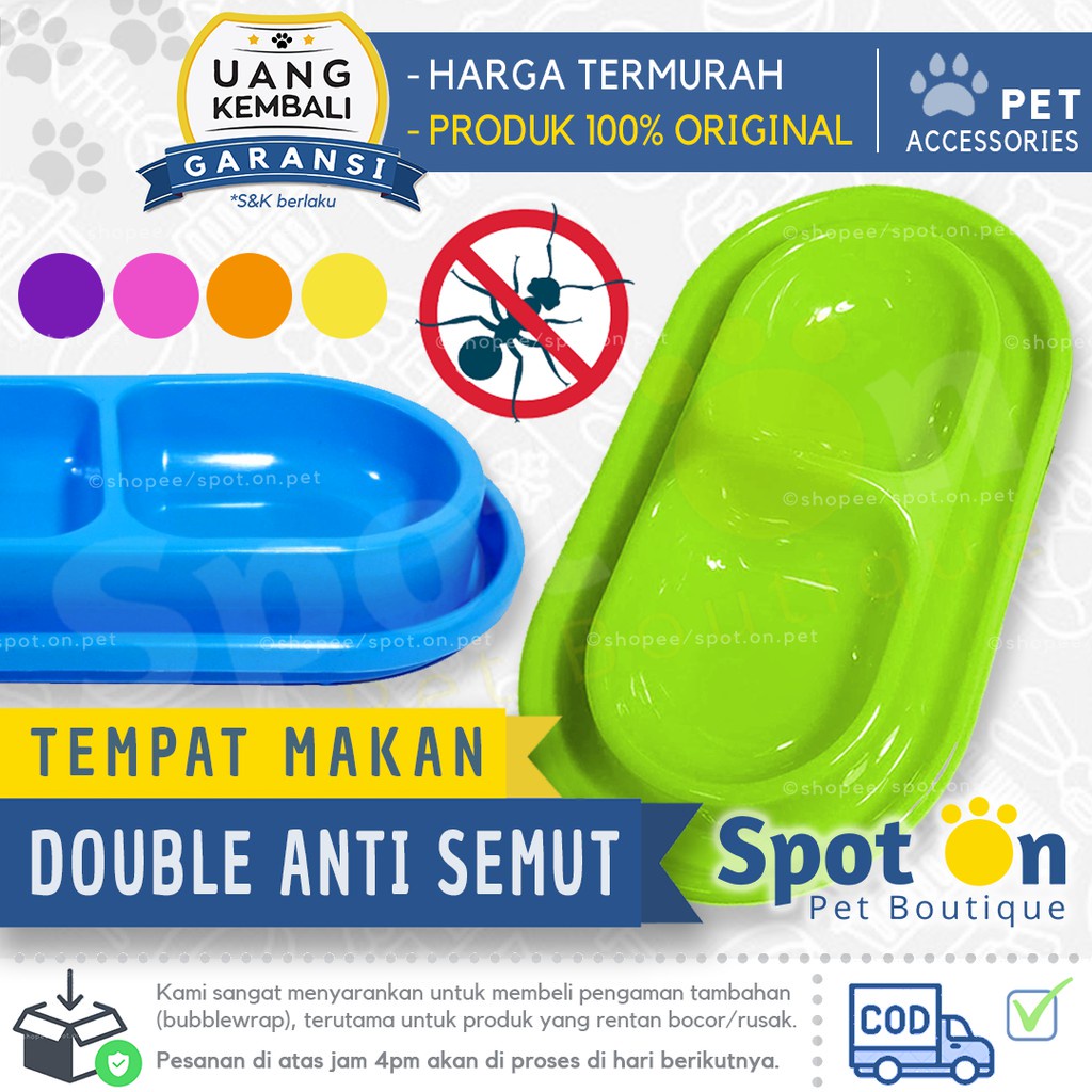 Tempat Makan Kucing &amp; Anjing Besar 2 Space | Tempat Makan Anti Semut Double | Pet Bowl | Food Bowl